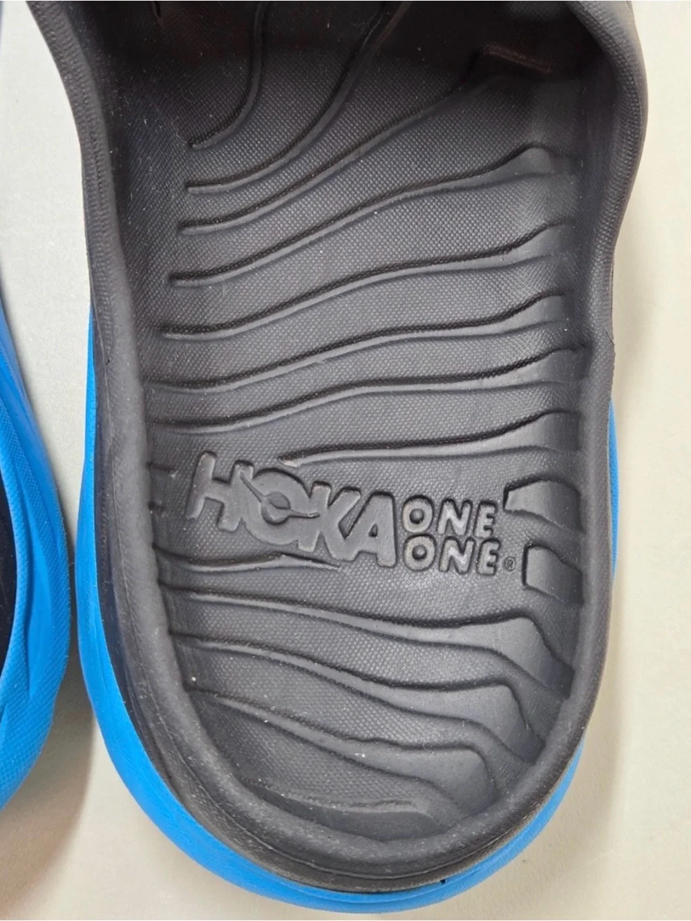 HOKA ONE Men’s One Ora Recovery Slide 2 Ebony/Dresden Blue Size 13
